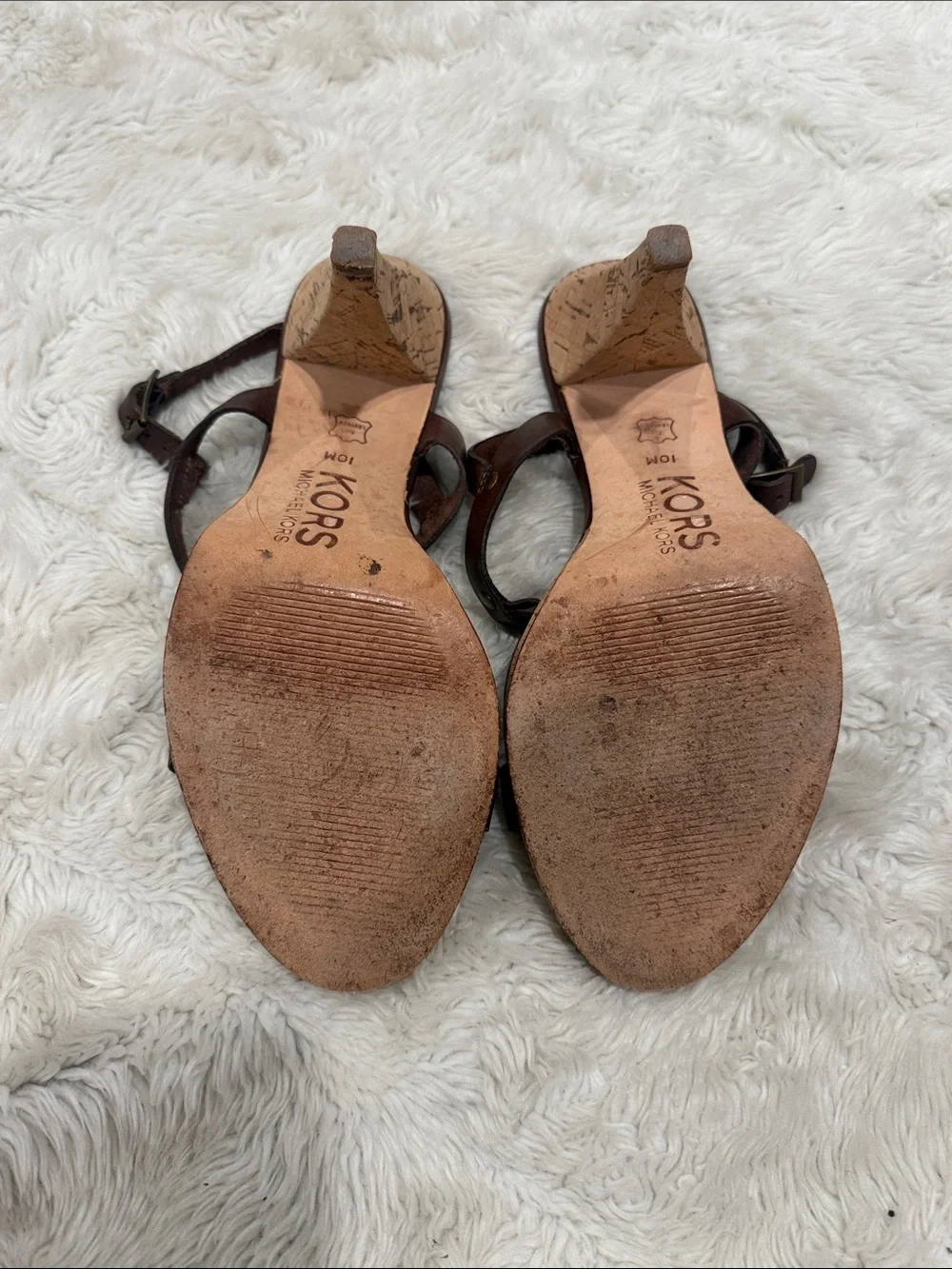 KORS Michael Kors brown leather strappy‎ sandals Woman’s size 10 M